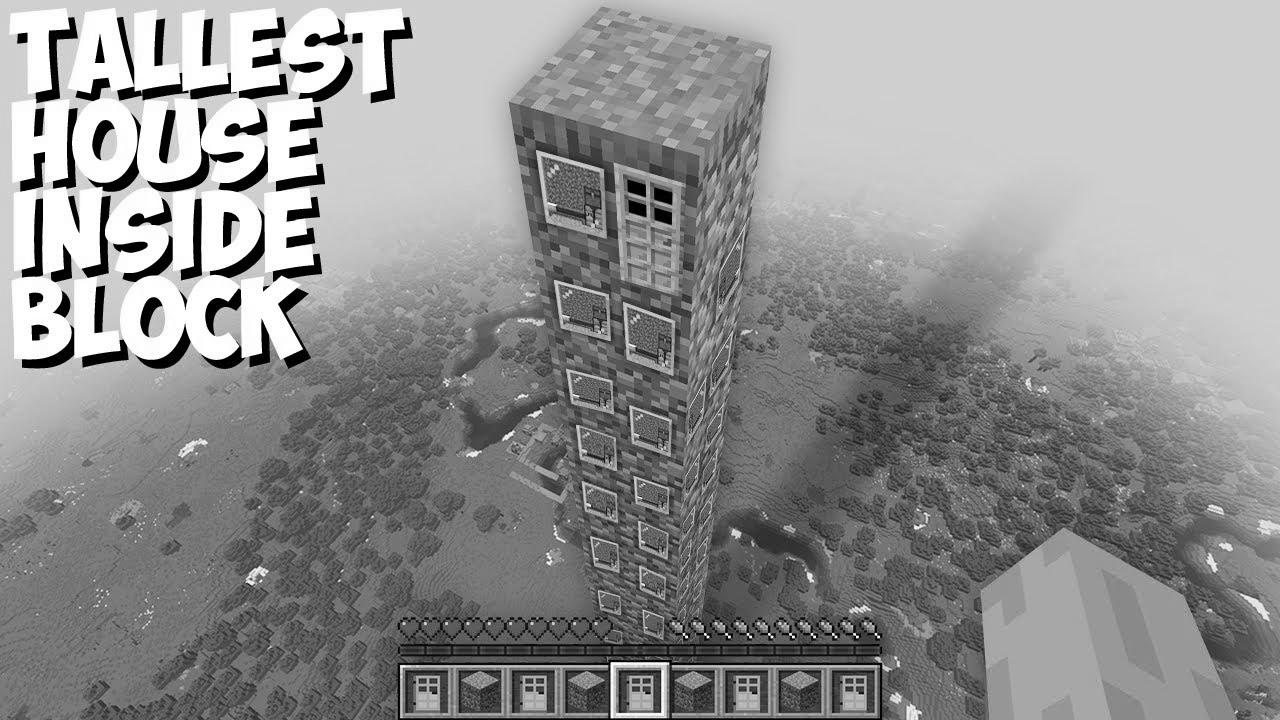 Tips on how to BUILD HOUSE inside most TALLEST BLOCK in Minecraft !  WHO LIVE THIS HOTEL !